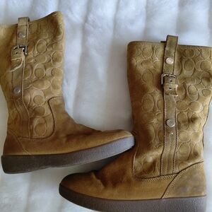 Coach White Fur-Lined Boot Size 8.5